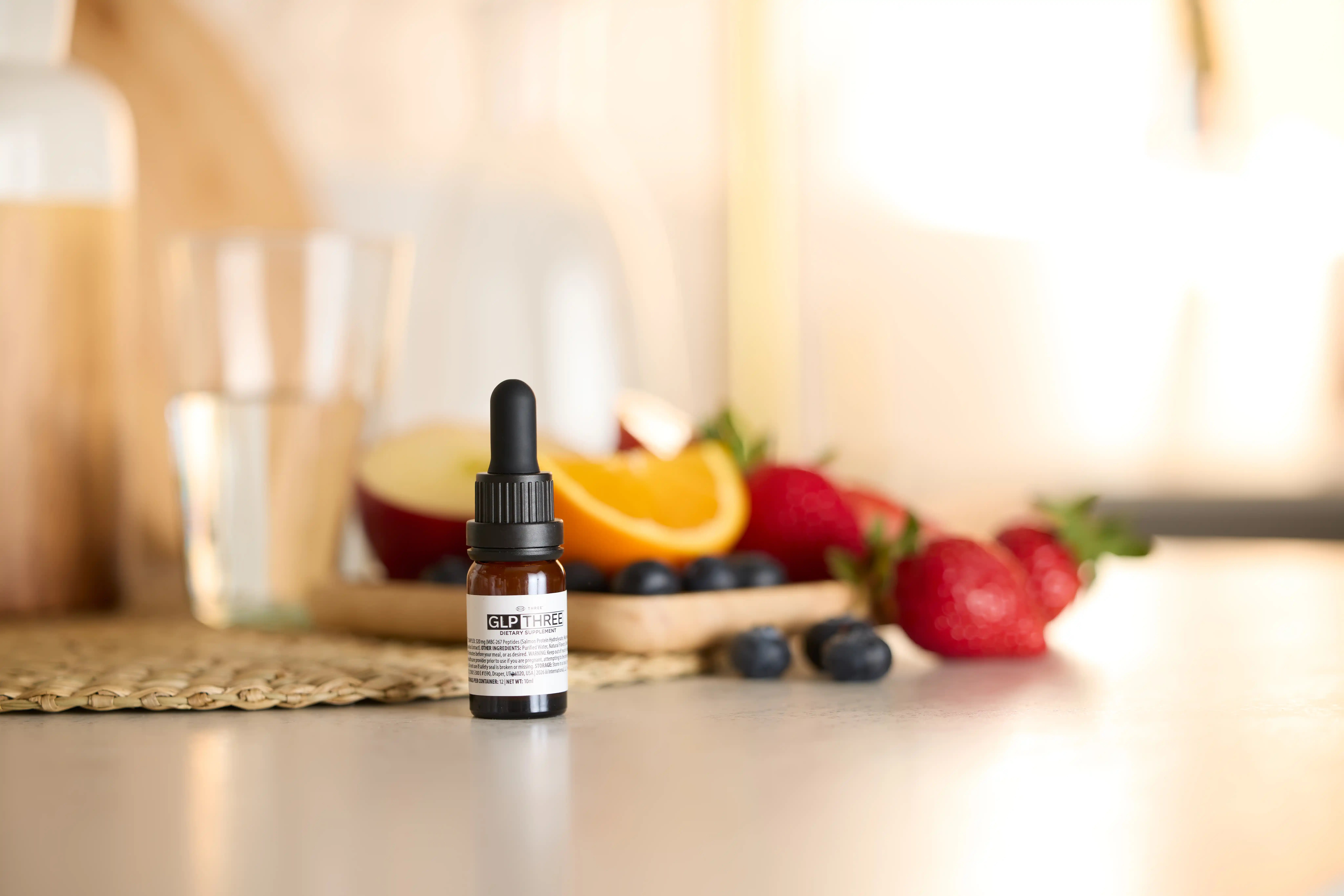 GLP THREE helps maintain digestive balance and appetite signaling, promotes cellular health and communication, while also supporting system-wide bodily function for a holistic approach to wellness.