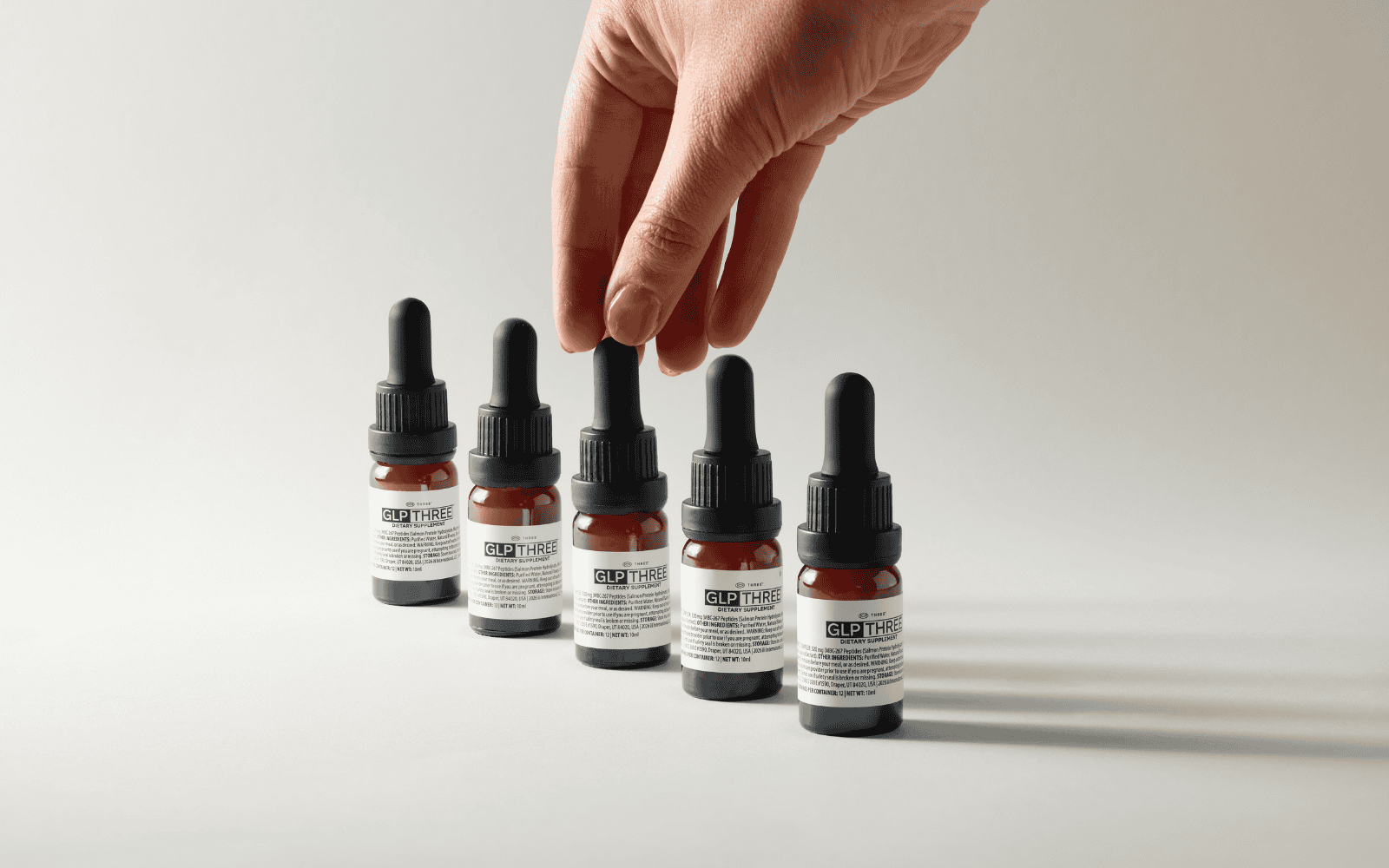 GLP THREE supports lean body composition when combined with healthy lifestyle habits, and is formulated with a proprietary and patented blend of metabolic- and appetite-supporting botanicals and peptides designed to work with your body’s native signaling pathways. 