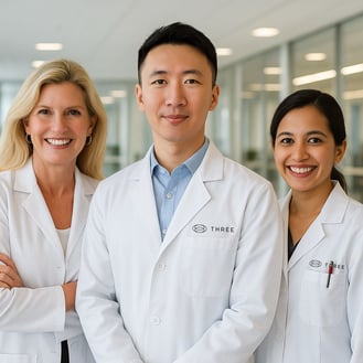AI generated image of Dr. Leake, Dr. Rong, and Prof. Putri